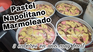 PASTEL NAPOLITANO MARMOLEADO 2da parte ya horneado IDEAS PRACTICAS [upl. by Wiebmer]