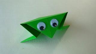 Origami Frosch falten Basteln mit Kindern  Papier falten  Einfaches Origami  DIY [upl. by Caton270]