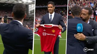 THE NOISE 🤯🙌 Incredible Old Trafford unveiling for new signing Raphaël Varane [upl. by Encratis960]