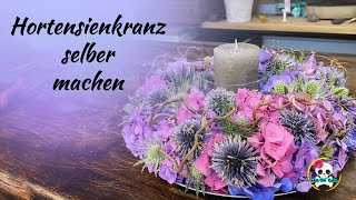 Hortensienkranz selber machen  Sommerdeko  Herbstdeko [upl. by Llenad]