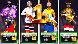 BUSCANDO A LOS TOP GLOBAL 1 DE CADA REGION EN FREE FIRE💀 TIENES QUE VERLO [upl. by Leggat]