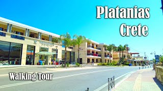 Platanias amp Agia Marina  Crete Greece  4K Walking Tour  City Driver Tours [upl. by Norm453]