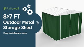 Patiowell Storage Shed  8 x 7 FT Assembly [upl. by Aztirak]