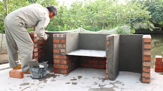 Design and construction of a home barbecue  DIY beautiful BBQ grill [upl. by Faunie]