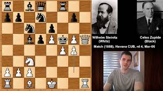 Wilhelm Steinitz vs Celso Golmayo Zupide  Havana 1888 [upl. by Disraeli]