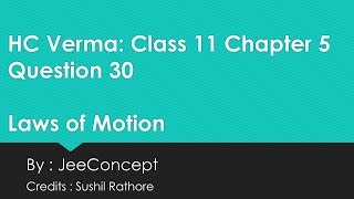 HC Verma Chapter 5 Solution 30  Laws of Motion  Class 11 Physics  JeeConcept [upl. by Damiano]