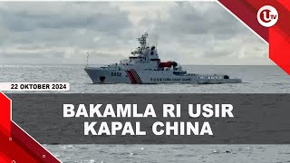 BAKAMLA RI USIR KAPAL CHINA COAST GUARD DI LAUT NATUNA UTARA  UNEWS [upl. by Lirrehs79]