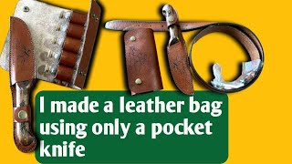 make a simple handcrafted leather knife sheath [upl. by Nivart568]