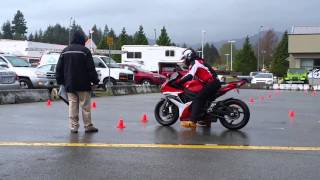 ICBC Motorcycle Skills Test in the rain on a GSXR LIKE A BOSS [upl. by Forcier102]