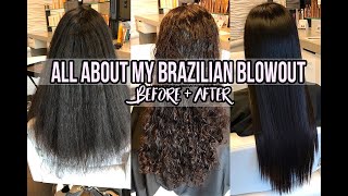 ALL ABOUT MY BRAZILIAN BLOWOUT  Experience amp 1 month before and after [upl. by Dittman]