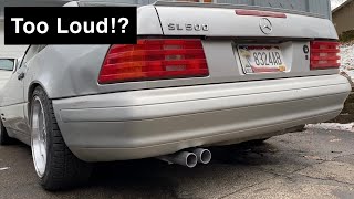 Resonator And Muffler Delete On Mercedes SL500 M119 R129 In Cab Sound Clips And Overall Review [upl. by Lodnar]