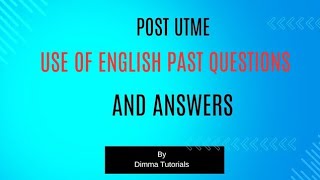 Post UTME Past Questions Different Universities Post UTME Past Questions Post UTME Use of English [upl. by Michelsen20]