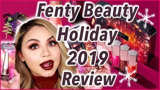 NEW Fenty Beauty Holiday Collection 2019 Review and Swatches Glossy Posse Set  More [upl. by Chemush]