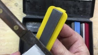 Sharpen a Pocket Knife WITHOUT SCRATCHING the BLADE [upl. by Brien906]