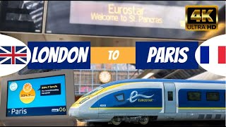 London to Paris by train  Eurostar  from St Pancras to Gare du Nord  4K Virtual Walking Tour [upl. by Cyler835]