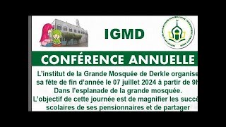 🔴En Direct de Dakar Conférence Fin Dannée Préscolaire IGMD Franco Arabe Dérklé 772024 [upl. by Ansel]