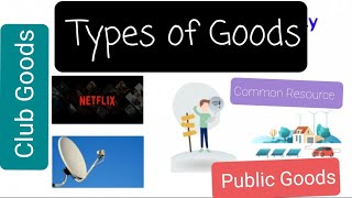 TYPES OF GOODS PRIVATE GOODS PUBLIC GOODS COMMON RESOURCES and CLUB GOODS [upl. by Dayiz]