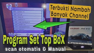 Cara Mencari Siaran TV Yang Hilang di Set Top Box Goldsat Revo [upl. by Nallid]