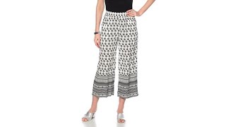 Curations PrintedBorder Cropped Palazzo Pant [upl. by Ruder]