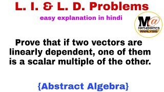 Linearly independent and linearly dependent Vectors Problems  3 [upl. by Carrillo]