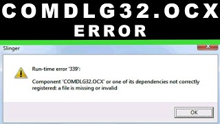 COMDLG32OCX missing or invalid error Windows 10 [upl. by Esiuol]