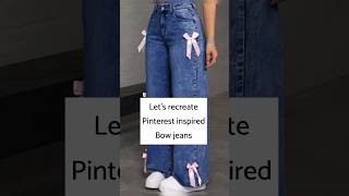 🤗Let’s recreate PINTEREST INSPIRED DIY JEANS diy diyfashion shorts trending [upl. by Dagney]