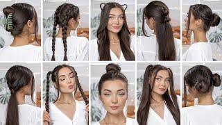 10 EASY HEATLESS BACK TO SCHOOL HAIRSTYLES [upl. by Yna]