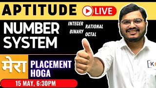 🛑LIVE  NUMBER SYSTEM  All Concepts Tricks Questions  Aptitude  Mera Placement Hoga [upl. by Close219]