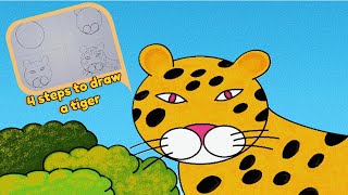 how to draw a tiger  drawing easy quotStep by Step for kidsquot [upl. by Peterec]