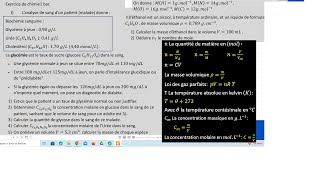 exercice de chimie 1bac sx sm quantité de matière et concentration molaire et concentration massique [upl. by Yeltnerb]