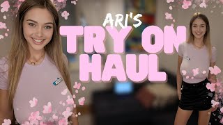 4K Clothing Haul With Ari  Splash Of Pink Transparent Try On 2024 [upl. by Mag]