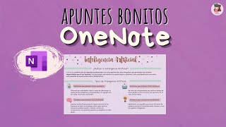 ✨💻 COMO hacer APUNTES BONITOS en ONENOTE 2 [upl. by Millford]