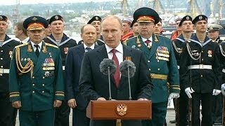 Путин впервые посетил Крым после его присоединения к России [upl. by Assetnoc380]