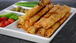 Sigara börek  fritteirte Teigröllchen mit Käse  Zigarettenbörek Sigara böreği [upl. by Harbison]