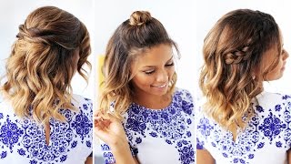 3 Easy Hairstyles for Short Hair [upl. by Arimat]