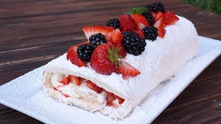 Summer Berry Meringue Cake Roulade  Episode 113 [upl. by Adyaj476]