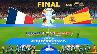 FRANCE vs SPAIN  Final UEFA Euro 2024  Full Match All Goals  Live Video Game Simulation [upl. by Atse794]