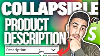 How To Add Collapsible Product Description Section In Shopify [upl. by Llyrrad]