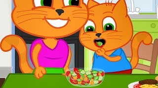 Família de Gatos  Salada de Vegetais Desenho Animado em Português Brasil [upl. by Helen]