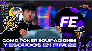 ✅ COMO TENER EQUIPACIONES amp ESCUDOS PROPIOS en MODO CARRERA en FIFA 22  TUTORIAL COMPLETO [upl. by Yulma]