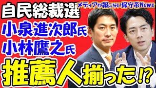 【自民党総裁選】小泉進次郎氏と小林鷹之氏の推薦人が揃った！？岸田首相は「勝てる見込みがあるなら出たい」進次郎氏は出馬に傾く！？中堅議員が党改革と世代交代を提言！！【メディアが報じない保守系News】 [upl. by Bernita]