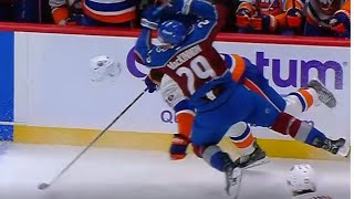 Scrum Ensues After Nathan Mackinnon MASSIVE HIT on Alexander Romanov [upl. by Kamerman]