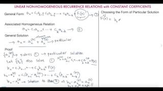 Linear Non homogeneous Recurrence Relations with Constant Coefficients [upl. by Ennaeiluj]