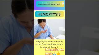 Hemoptysis  Meaning of Hemoptysis RRB Nursing Officer Norcet 8 Exam Question🙋ytshorts [upl. by Zigrang504]