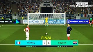 PES 2018  FRANCE vs CROATIA  Penalty Shootout  FINAL World Cup Konami  Gameplay PC [upl. by Herr]