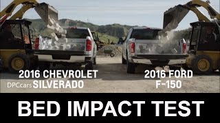 2016 Chevrolet Silverado vs 2016 Ford F150 Bed Impact Test [upl. by Caryn]