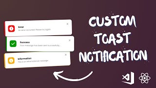 🚀 How to Create a Custom Toast Notification in React  React Tutorial For Beginners [upl. by Cartwell337]