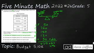 5th Grade STAAR Practice Personal Financial Literacy Budget 510E  2 [upl. by Noiemad]