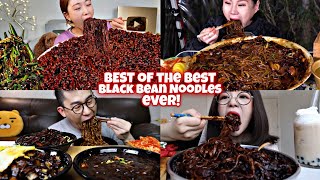 BLACKEST BLACK BEAN NOODLES MUKBANG⚫🤯😱😵 [upl. by Creath]