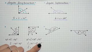 ÁNGULOS COMPLEMENTARIOS Y SUPLEMENTARIOS  Ejemplos [upl. by Ainotna95]